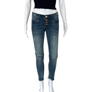 One Teaspoon Revolve Super Dupes Skinny‎ Low Rise Distressed Denim Jeans 27